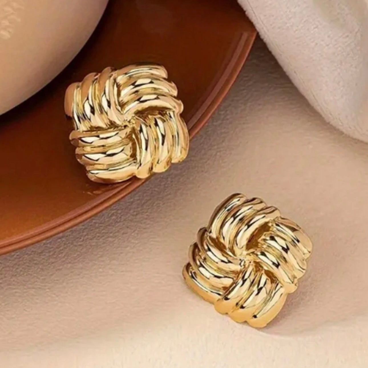 Quilted Stud Earrings