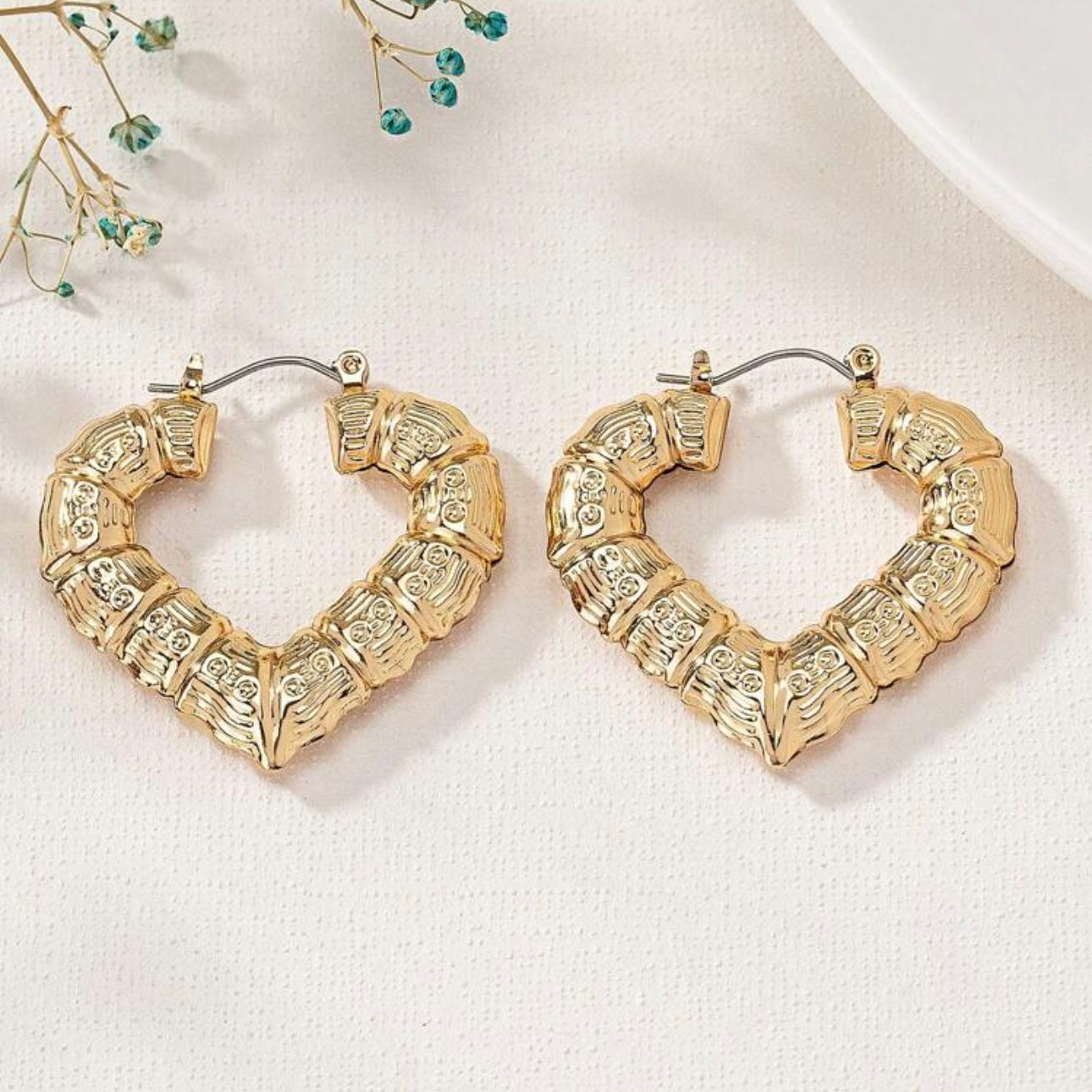 Heart Bamboo Hoops