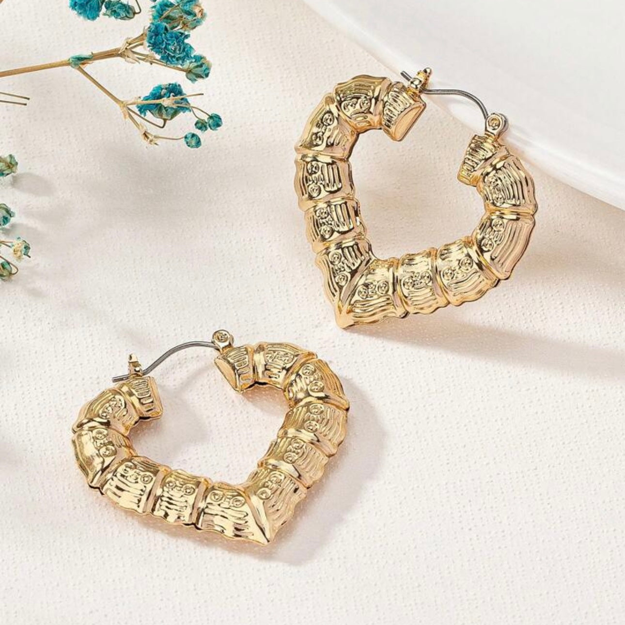 Heart Bamboo Hoops
