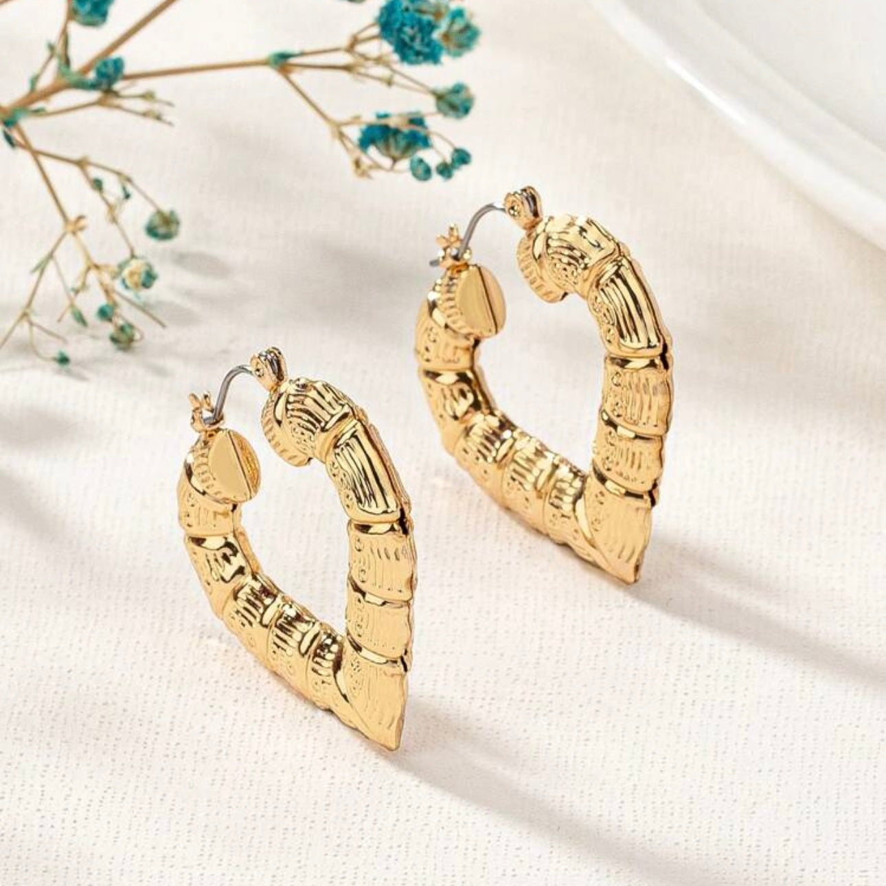 Heart Bamboo Hoops